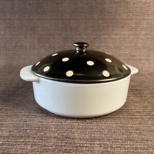 Ciroa “Celebrate Christmas” Brie Baker – Stoneware Cheese Dish – Bronze Lid dots